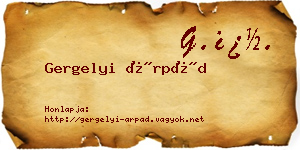 Gergelyi Árpád névjegykártya